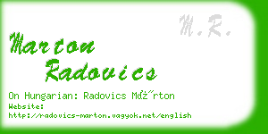 marton radovics business card